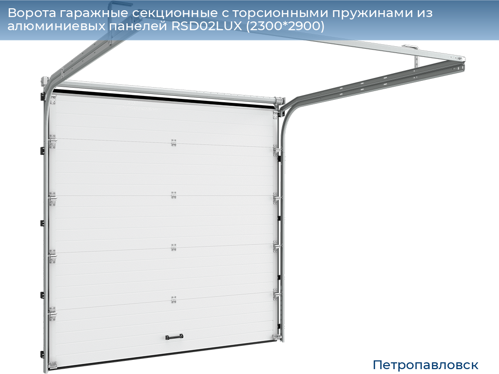 Ворота гаражные секционные с торсионными пружинами из алюминиевых панелей RSD02LUX (2300*2900), petropavlovsk.doorhan.ru