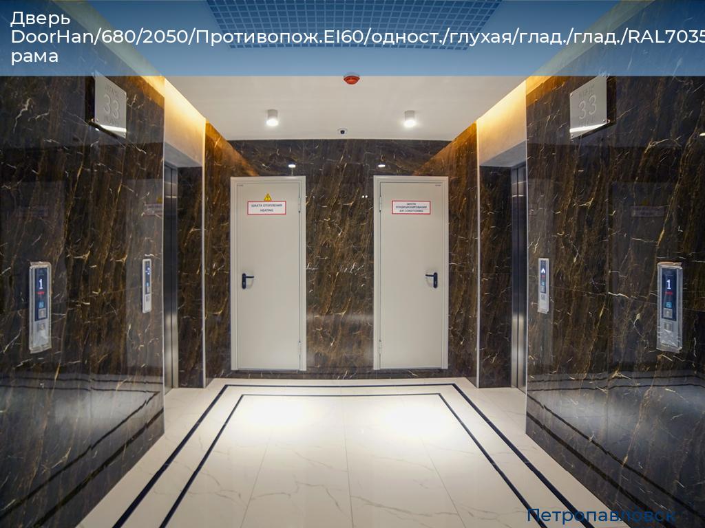 Дверь DoorHan/680/2050/Противопож.EI60/одност./глухая/глад./глад./RAL7035/лев./угл. рама, petropavlovsk.doorhan.ru