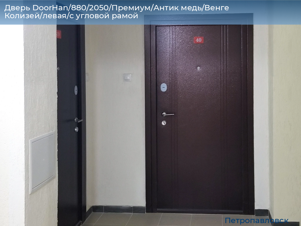 Дверь DoorHan/880/2050/Премиум/Антик медь/Венге Колизей/левая/с угловой рамой, petropavlovsk.doorhan.ru