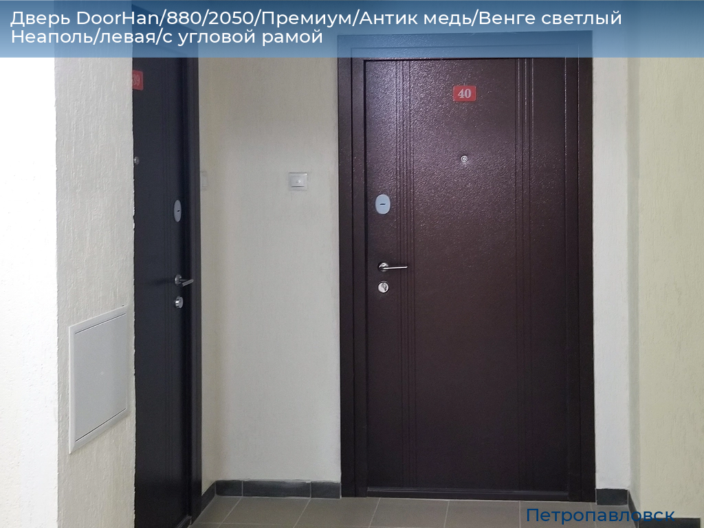 Дверь DoorHan/880/2050/Премиум/Антик медь/Венге светлый Неаполь/левая/с угловой рамой, petropavlovsk.doorhan.ru
