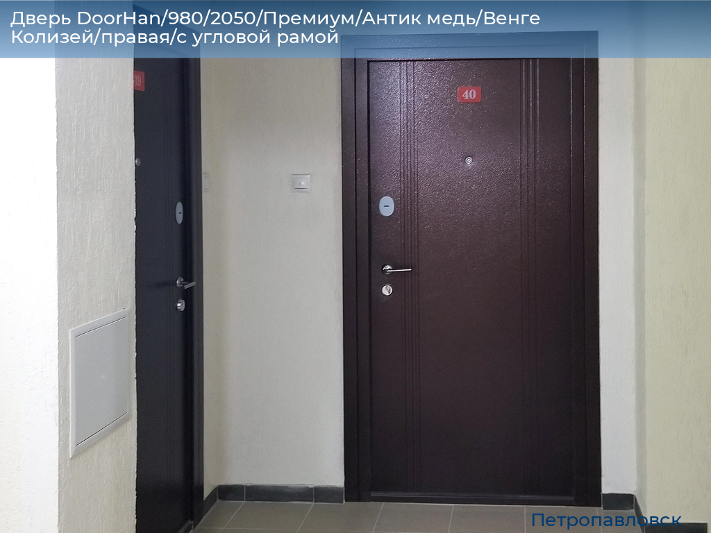 Дверь DoorHan/980/2050/Премиум/Антик медь/Венге Колизей/правая/с угловой рамой, petropavlovsk.doorhan.ru