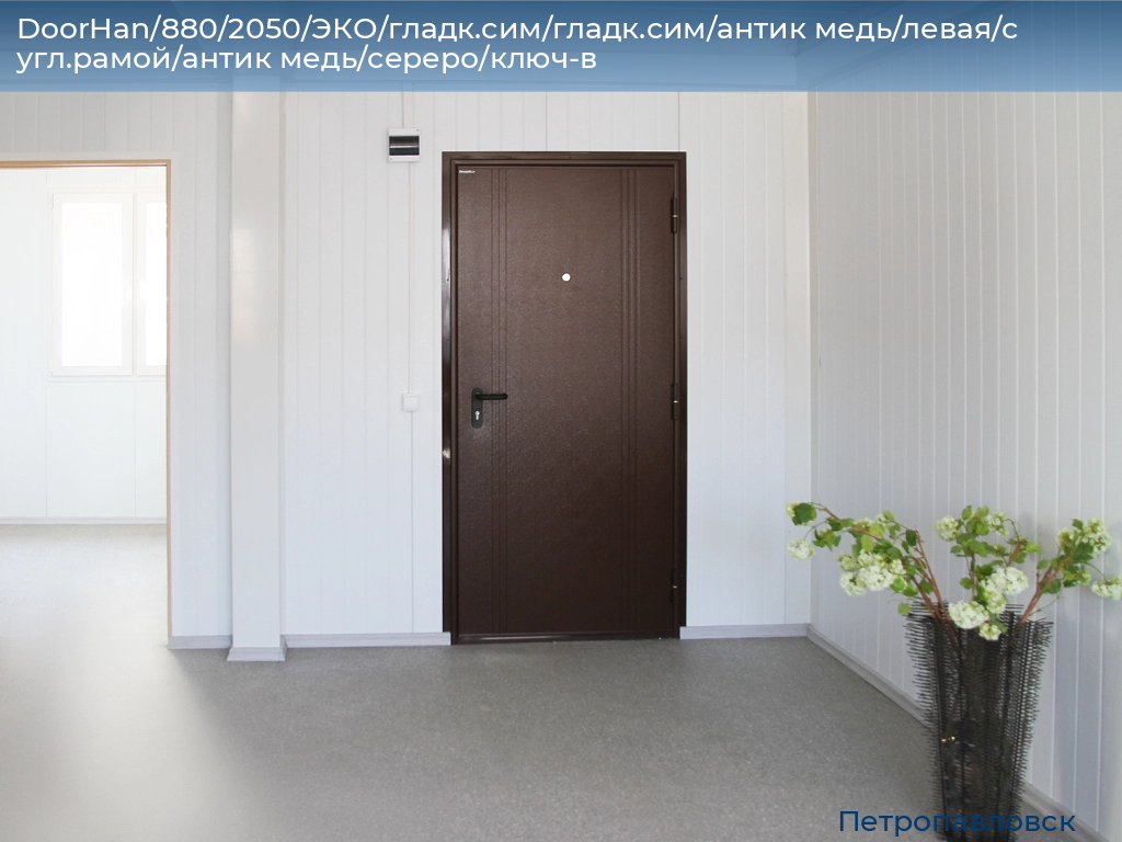 DoorHan/880/2050/ЭКО/гладк.сим/гладк.сим/антик медь/левая/с угл.рамой/антик медь/сереро/ключ-в, petropavlovsk.doorhan.ru